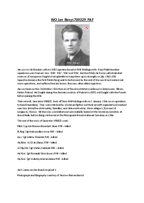 A preview of a PDF biography for Banys, Jan
